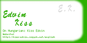 edvin kiss business card